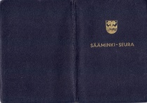 Sääminki-seura ry:n ensimmäisen puheenjohtajan, kunnallisneuvos, kansanedustaja Toivo Halosen jäsenkirja vuodelta 1958